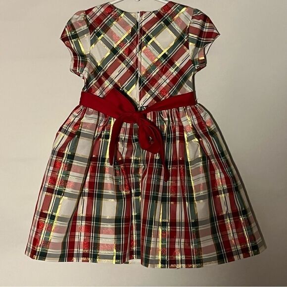Kid's Bonnie Jean Plaid Holiday Party Dress - Picture 7 of 10